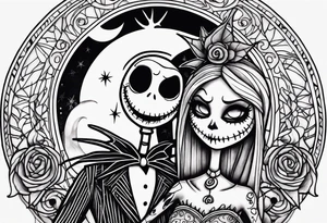 Nightmare before Christmas jack and sally tattoo idea