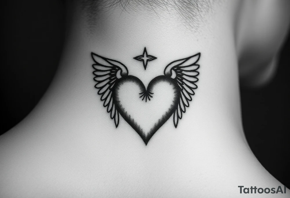 Thumbprint heart shape
Put the heart at a angel tattoo idea