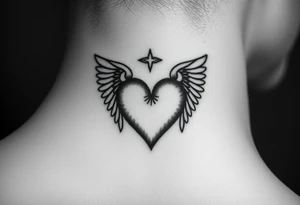 Thumbprint heart shape
Put the heart at a angel tattoo idea