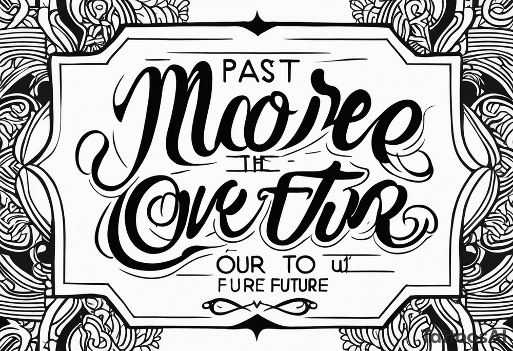 create the saying From the past we rise to our future with Moore overtop tattoo idea