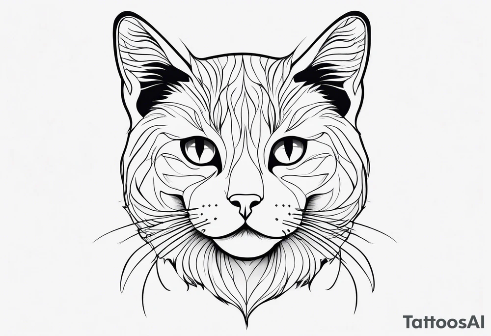 Simple line drawing of a cat. tattoo idea