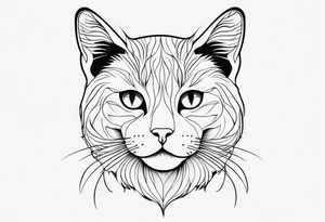 Simple line drawing of a cat. tattoo idea