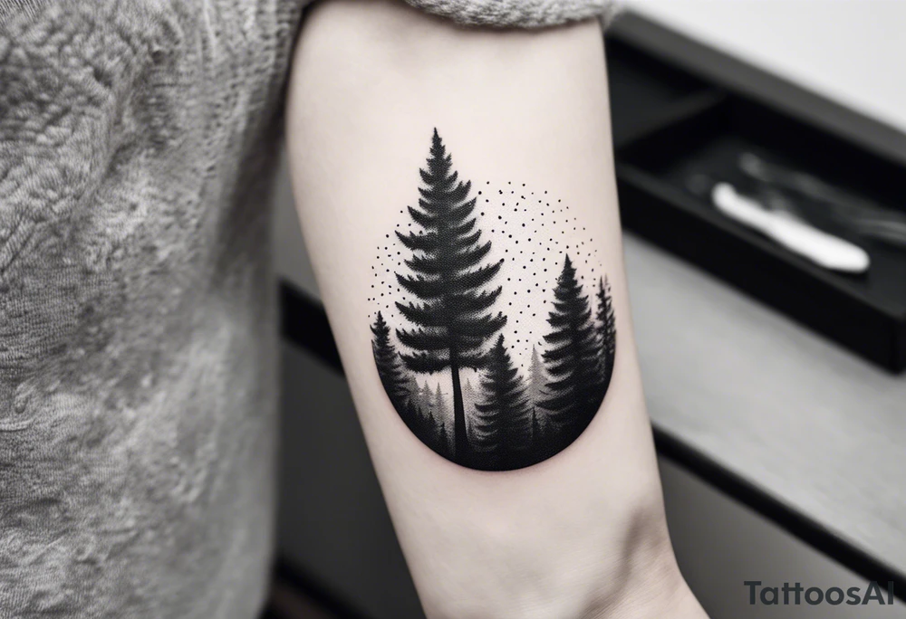 forest, abstract, on hand, no people tattoo idea
