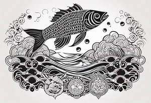 include water the DNA molecule and some fish and shrimp. Add colour to these designs tattoo idea