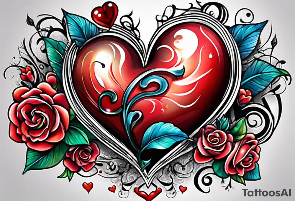 Heart and music tattoo idea