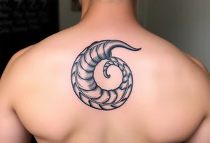 greek god nautilus curve tattoo idea