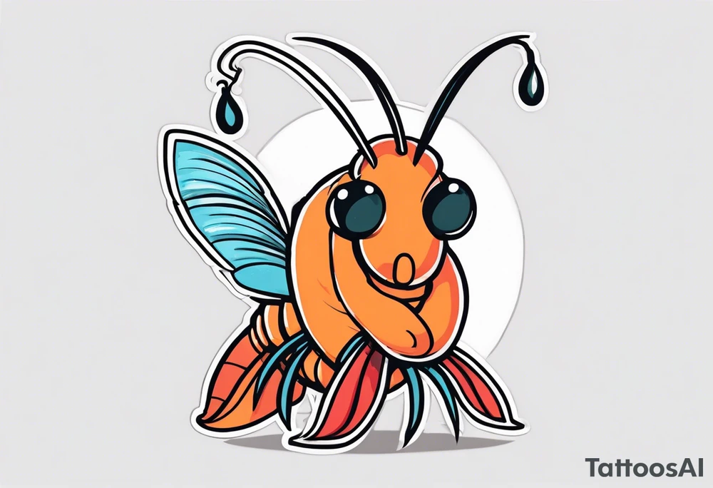 Shrimp dressed in a pimp costume tattoo idea