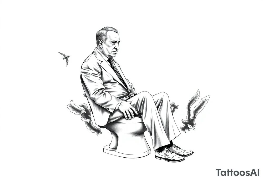 bibi netanyahu sitting in the 
 toilet tattoo idea