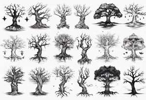 Dying tree tattoo idea