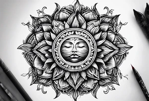 bright sun tattoo idea