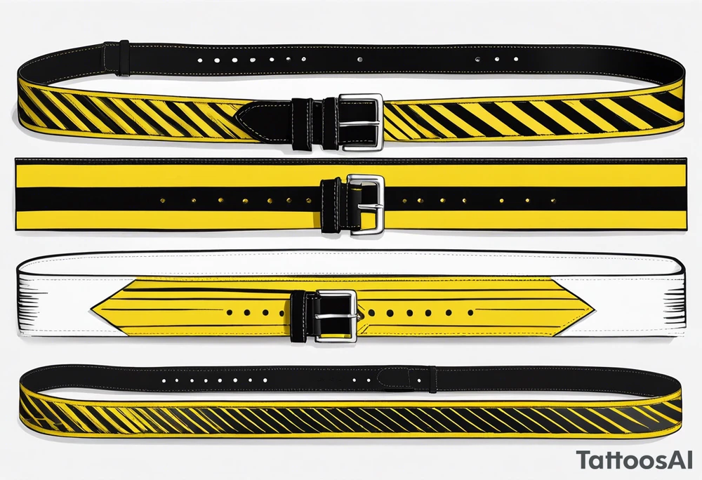 Expandable Black belt with yellow stripes for each dan grade and year received tattoo idea