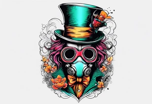 Mad hatter gas mask tattoo idea