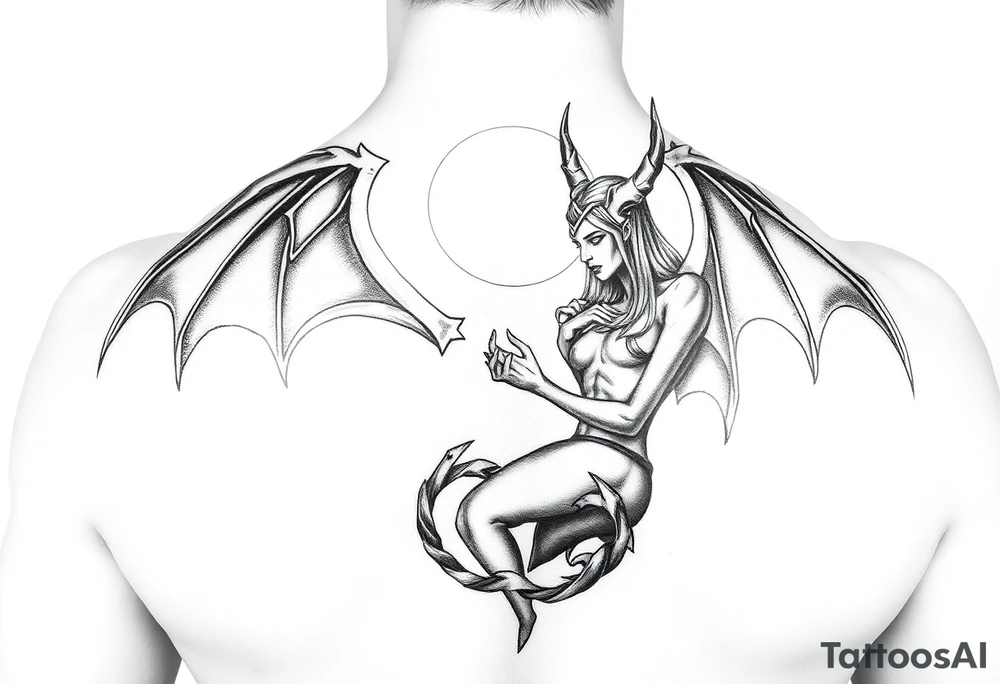 Satan protecting lillith tattoo idea