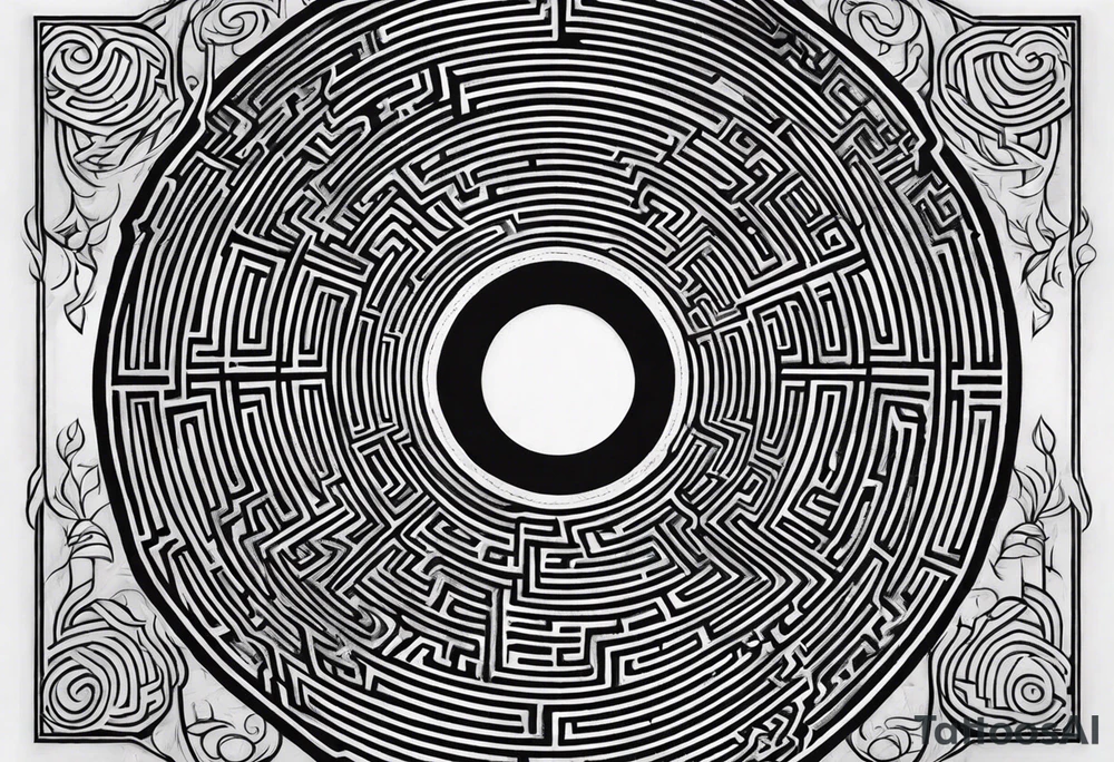 a labyrinth made out of a tree tattoo idea