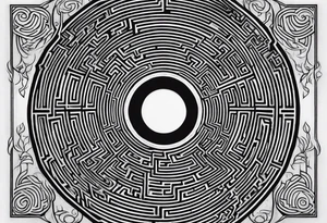 a labyrinth made out of a tree tattoo idea