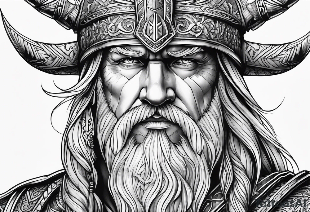odin face no helmet tattoo idea