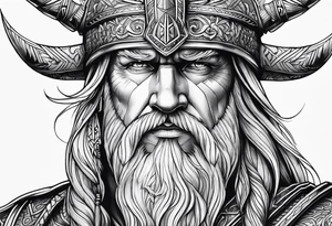 odin face no helmet tattoo idea