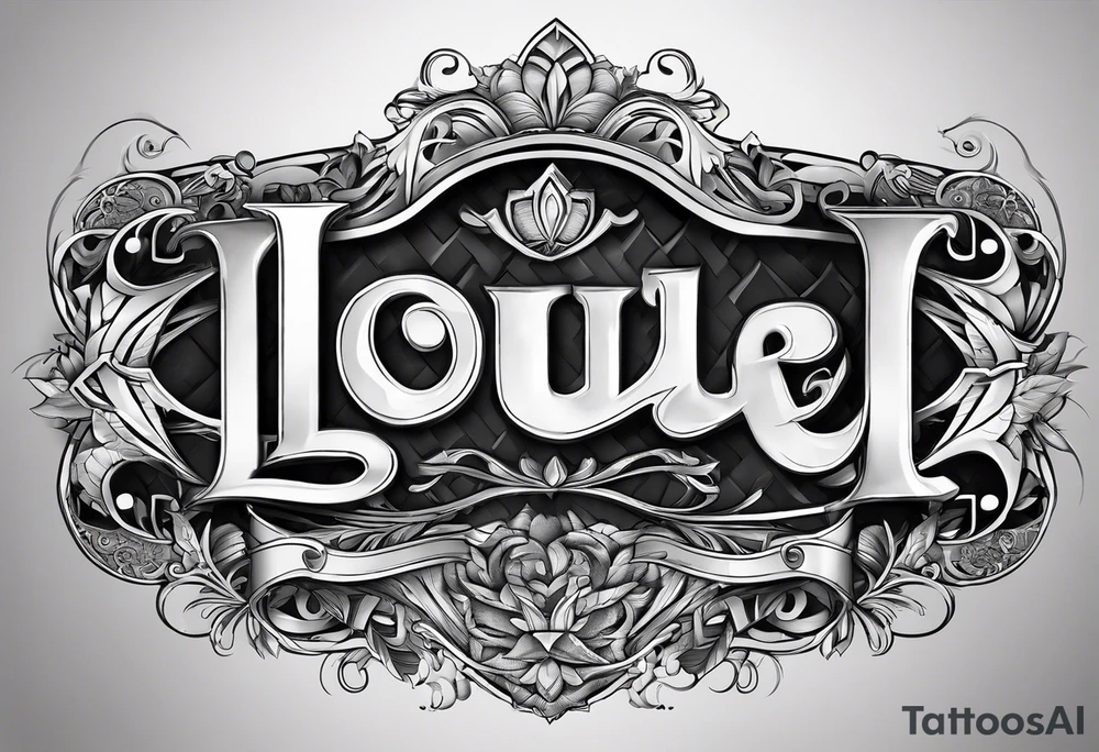 THE LETTERS "L O U E L" tattoo idea