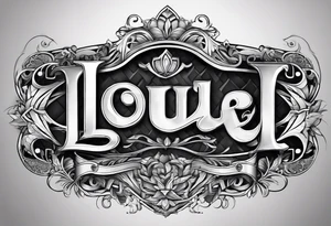 THE LETTERS "L O U E L" tattoo idea
