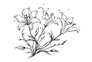 delicate lilies swirling in frost with petals tattoo idea