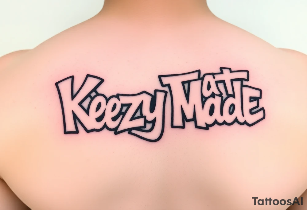 Big Fat graffiti bubble style lettering  (KeezY MadE) tattoo idea