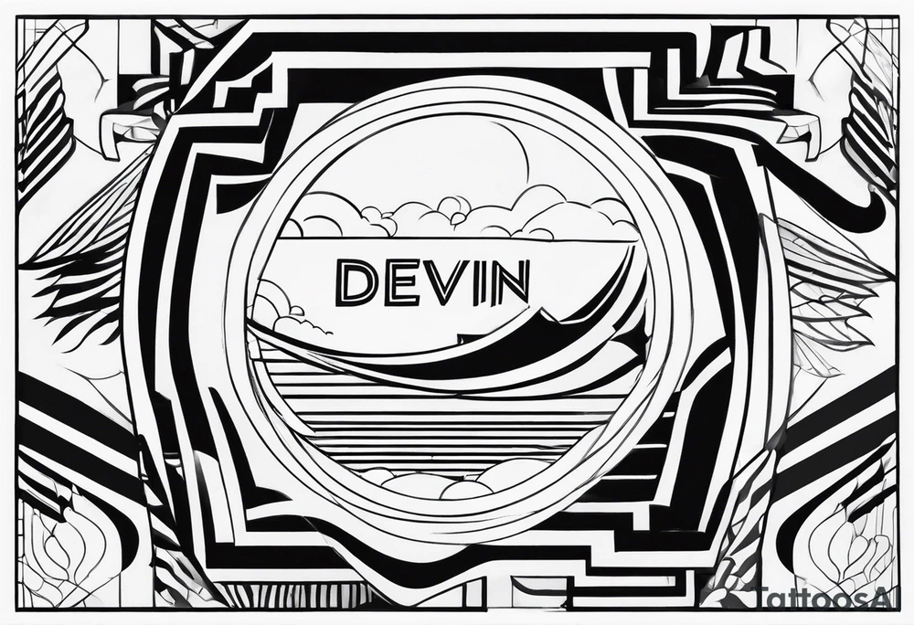 using my husbands name 'devin' can you create a thin line script tattoo tattoo idea