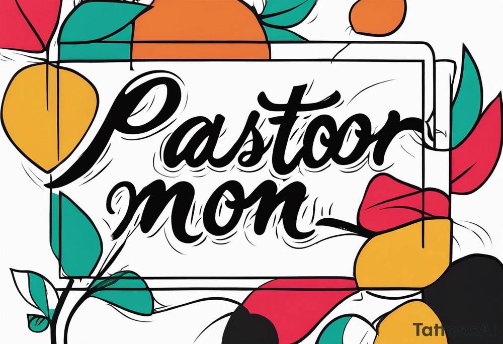 the words “Pastor Mom” in an image that reflects redemption and new life. tattoo idea