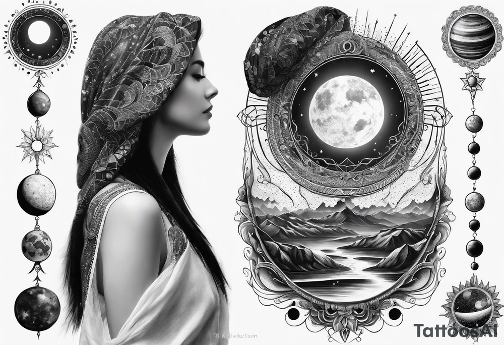 solar system spine tattoo idea