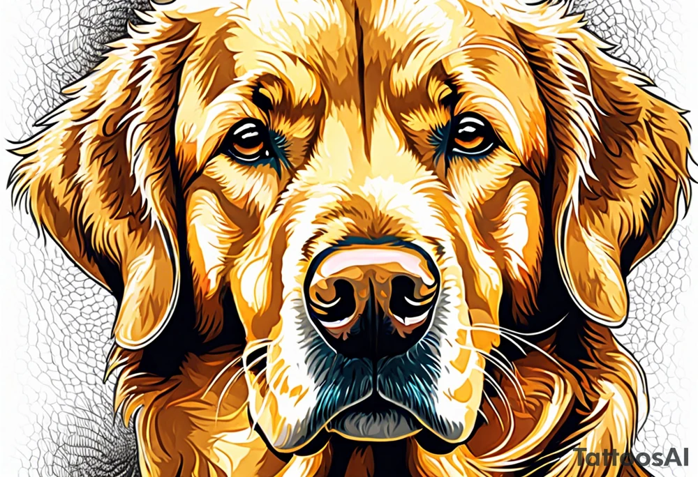 dark colored golden retriever with a light colored yellow lab tattoo idea