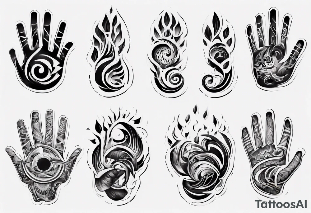 abstract tattoo on the hand tattoo idea