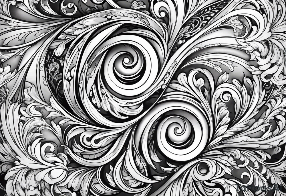 Forearm sleeve and glove with swirls and whirls of black tattoo idea