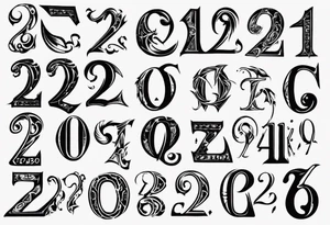 Mix the numbers 20 and 21 romar letter tattoo idea