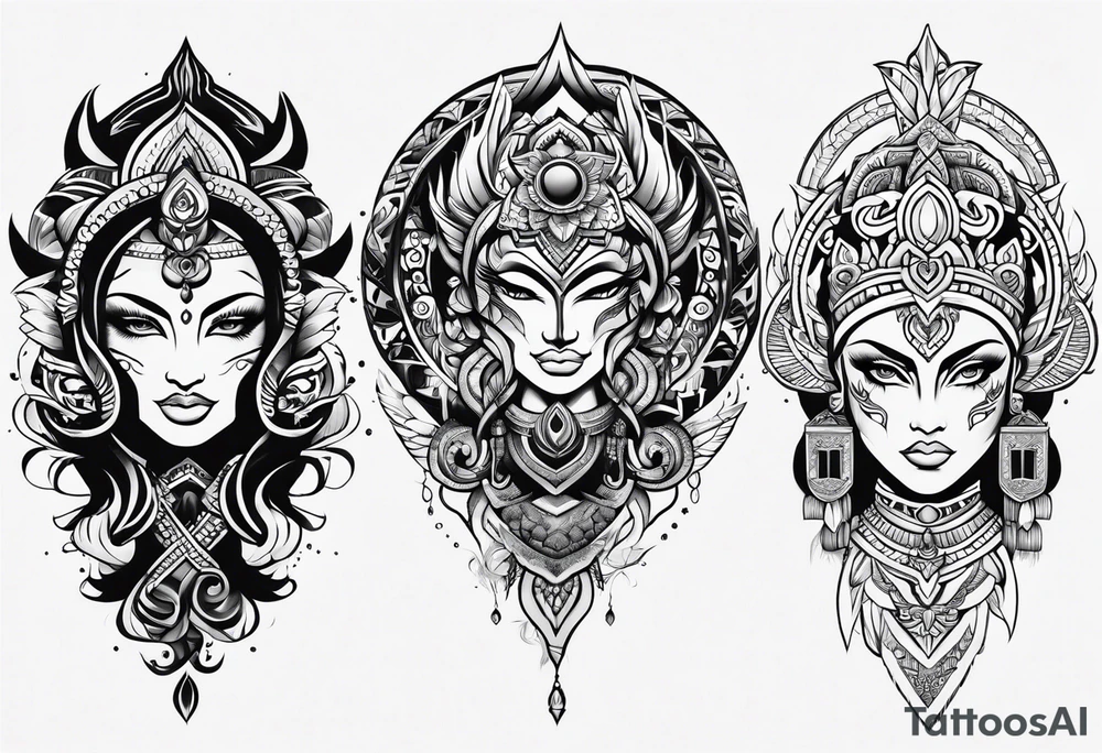 A thigh tattoo, symbol of strength, battle and motherhood. tattoo idea