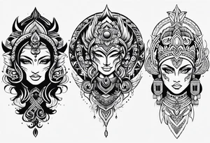 A thigh tattoo, symbol of strength, battle and motherhood. tattoo idea