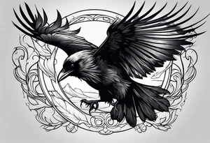 raven flying tattoo idea