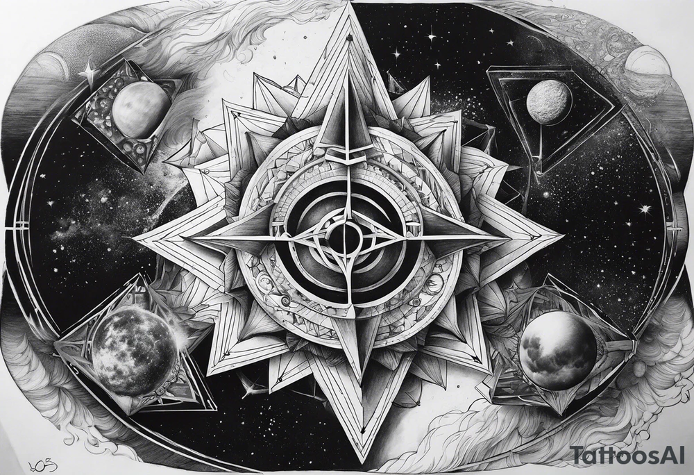 I want a sleeve having to do with being open minded, questioning everything, and challenging beliefs. I am into black holes and the Big Bang along with mathematics and the pyramids. tattoo idea