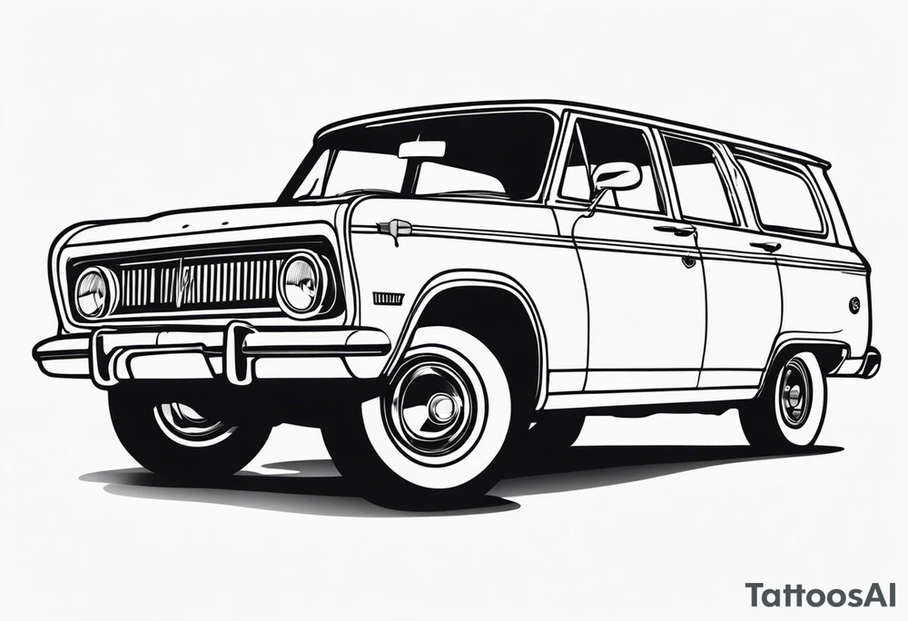 vista cruiser, vintage 70s, groovy, black and white, cute and girly tattoo idea