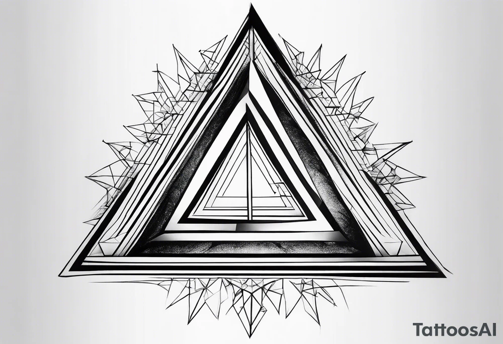 Fractal auto similar triangles centered tattoo idea