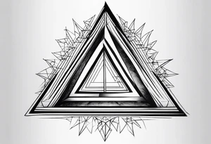 Fractal auto similar triangles centered tattoo idea