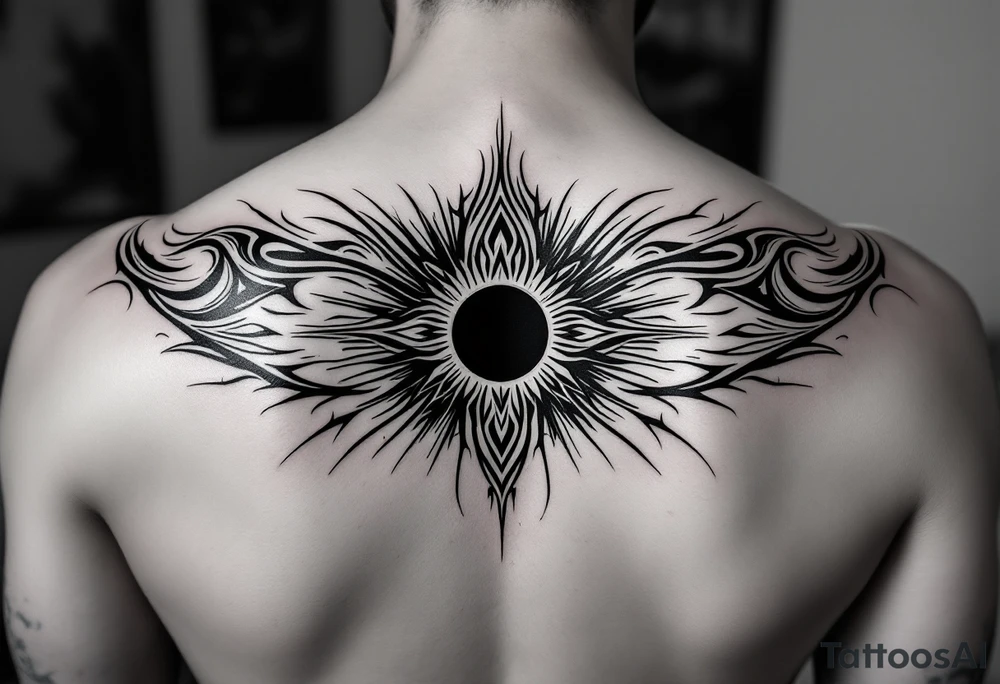 2 different worlds on both sides of a black hole tattoo idea