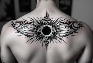 2 different worlds on both sides of a black hole tattoo idea