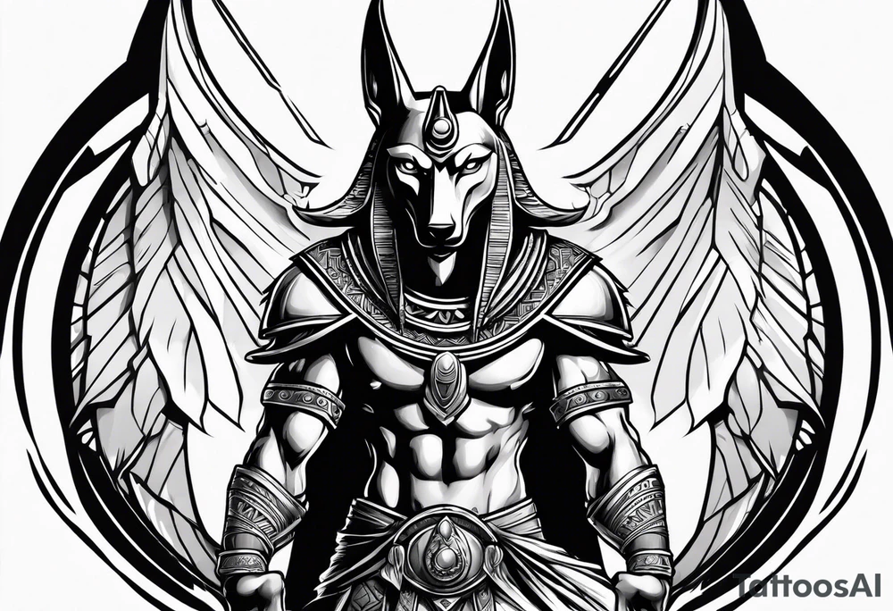 Angry Anubis ready to destroy world tattoo idea