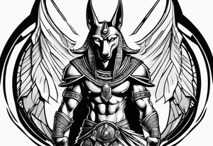 Angry Anubis ready to destroy world tattoo idea