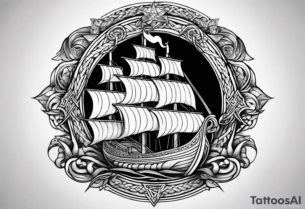 viking ship fenrir tattoo idea