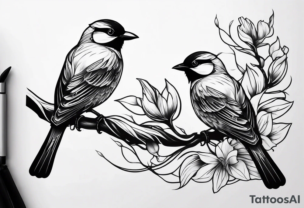 Small two birds tattoo idea