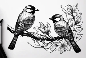 Small two birds tattoo idea