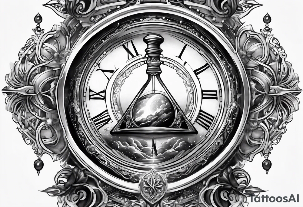 a galaxy inside an hourglass tattoo idea