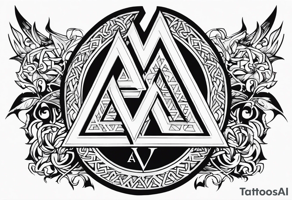 Valhalla sword shield valknut tattoo idea