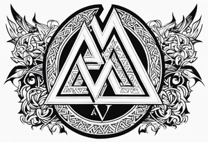 Valhalla sword shield valknut tattoo idea