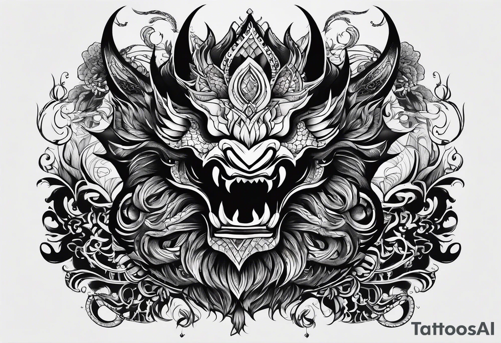 shadow monster sitting tattoo idea